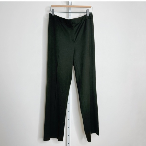 NEW Lafayette 148 Barrow Pants Flat Front Olive Green Double Face Luxe Wool Sz 8 - Picture 14 of 15